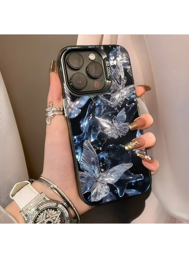 جراب iPhone 16 Pro بتصميم كرتوني على شكل فراشة رائع - تصميم إبداعي عصري، مقاوم للصدمات، مضاد للخدش، حماية من السقوط، غطاء ناعم من مادة TPU - Image 3