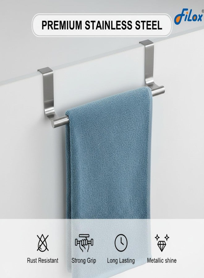 Filox Stainless Steel Over Cabinet Towel Holder | No-Drill Door Hanging Rack for Kitchen & Bathroom | Adjustable Bar for Cupboard, Drawer & Wardrobe Storage | Space-Saving Organizer - Image 5
