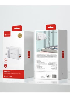 ProOne ProOne PWC585 20W PD & QC3.0 Dual Port Wall Charger with 3-in-1 Anti-Knotted Fast Charging Cable (Micro, Lightning, Type-C) , Compact UK Plug, High-Speed USB-A & Type-C Outputs for Universal Compatibility, White  - Image 5