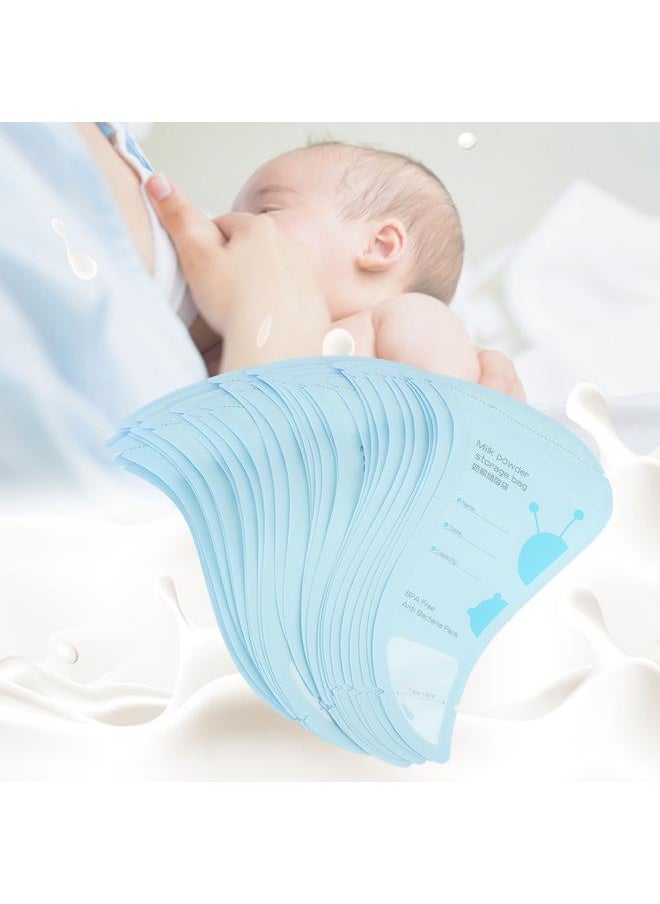 Thoraya - 30Pcs Disposable Baby Milk Powder Storage Bags Portable Cereal Pouches(Blue) - Image 1