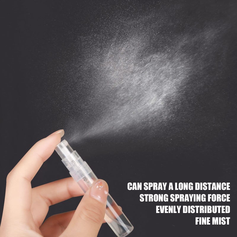 Fandamei 60PCS 5ml Mini Spray Bottle, Mini Clear Plastic Spray Bottle Empty, Fine Mist Refillable Mini Perfume Bottle, Perfume Atomizer, Small Empty Sample Containers, Plastic Portable Travel Bottle - Image 5