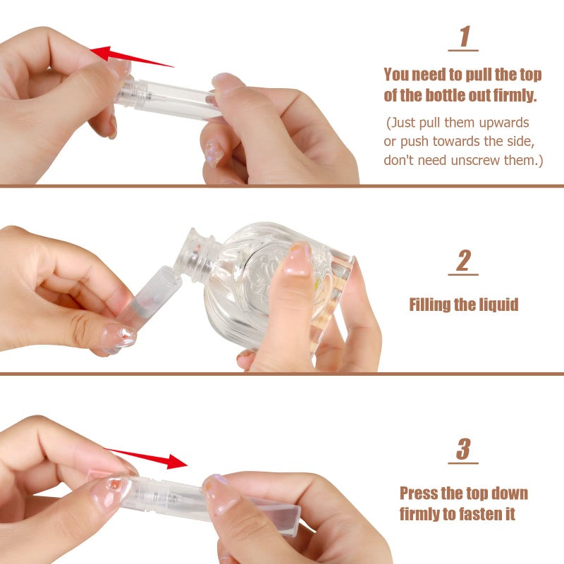 Fandamei 60PCS 5ml Mini Spray Bottle, Mini Clear Plastic Spray Bottle Empty, Fine Mist Refillable Mini Perfume Bottle, Perfume Atomizer, Small Empty Sample Containers, Plastic Portable Travel Bottle - Image 3