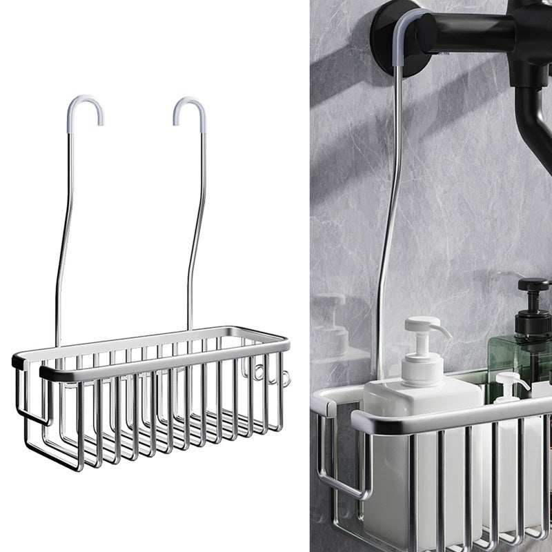 Hanging Shower Caddy: Space Aluminum Waterproof Rustproof - Large Capacity Adjustable Non Punch Installation Shower Organizer for Bathroom Shower Storage - Image 4