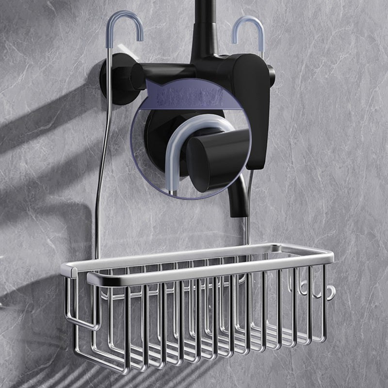 Hanging Shower Caddy: Space Aluminum Waterproof Rustproof - Large Capacity Adjustable Non Punch Installation Shower Organizer for Bathroom Shower Storage - Image 5