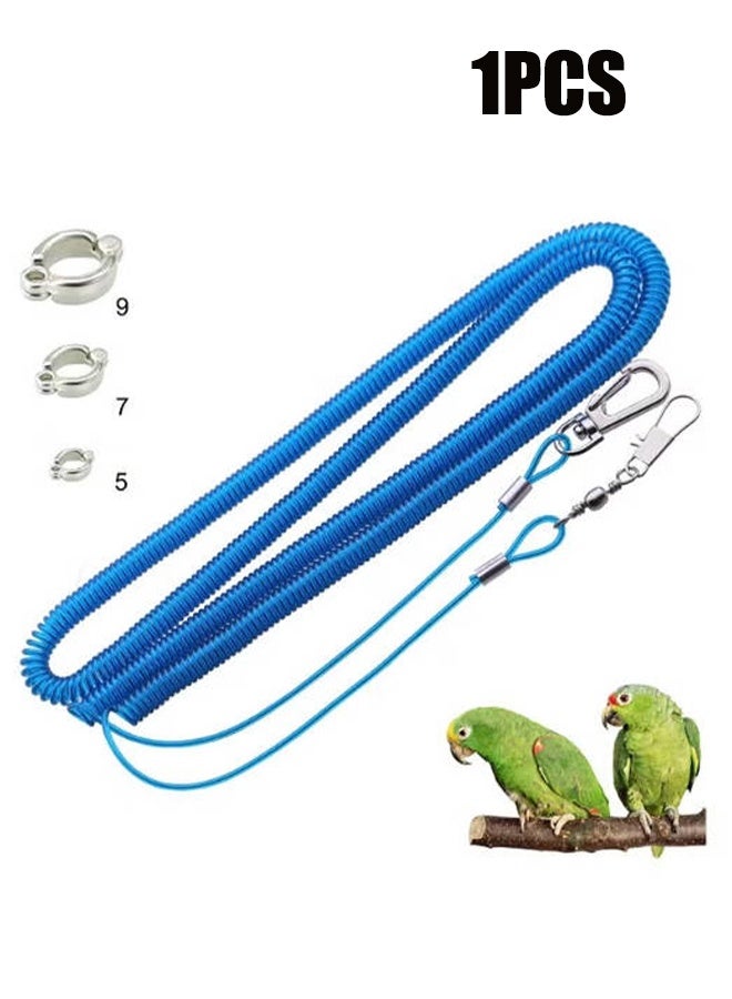 واي جيه حبل طيران الببغاء ، حبل تدريب على طيران الطيور المضاد للعض ، حبل تسخير الطيور الببغاء بطول 6 أمتار ، مناسب للببغاء الأزرق ، الببغاء الرمادي الأفريقي ، الببغاء ، يأتي مع 3 حلقات قدم ببغاء أزرق - Image 1