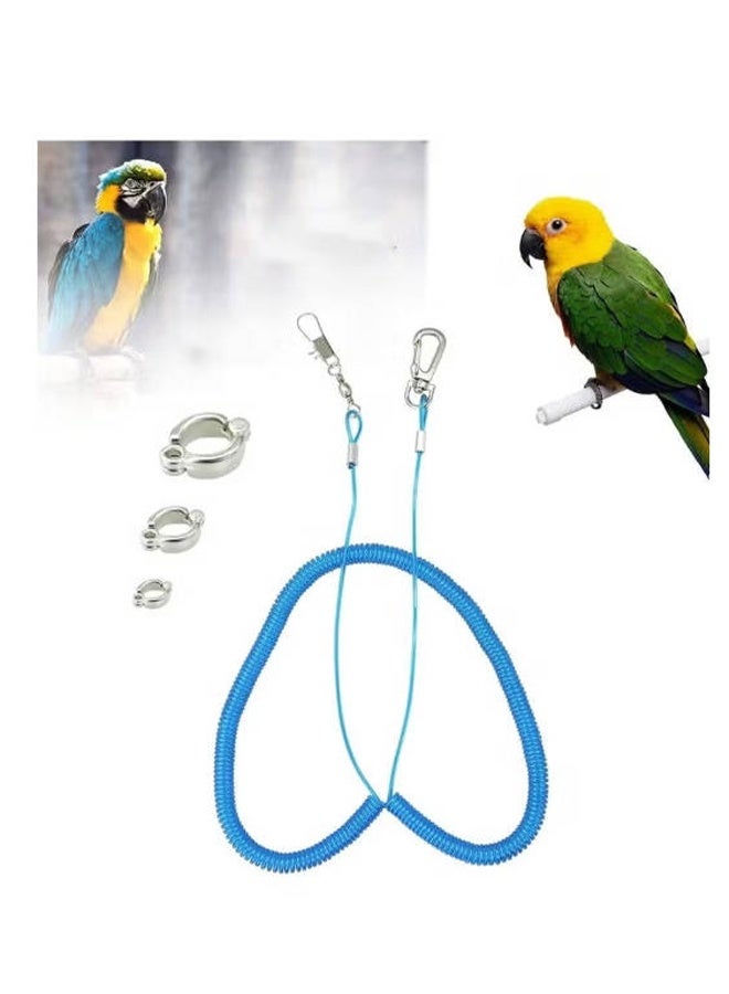 واي جيه حبل طيران الببغاء ، حبل تدريب على طيران الطيور المضاد للعض ، حبل تسخير الطيور الببغاء بطول 6 أمتار ، مناسب للببغاء الأزرق ، الببغاء الرمادي الأفريقي ، الببغاء ، يأتي مع 3 حلقات قدم ببغاء أزرق - Image 2