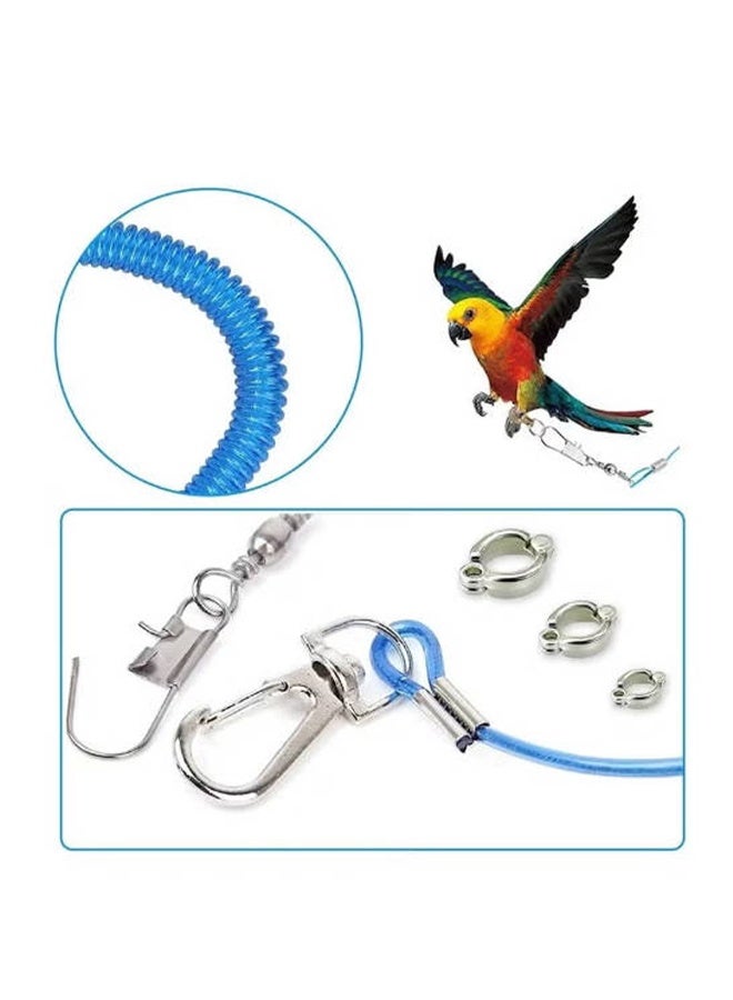 واي جيه حبل طيران الببغاء ، حبل تدريب على طيران الطيور المضاد للعض ، حبل تسخير الطيور الببغاء بطول 6 أمتار ، مناسب للببغاء الأزرق ، الببغاء الرمادي الأفريقي ، الببغاء ، يأتي مع 3 حلقات قدم ببغاء أزرق - Image 4