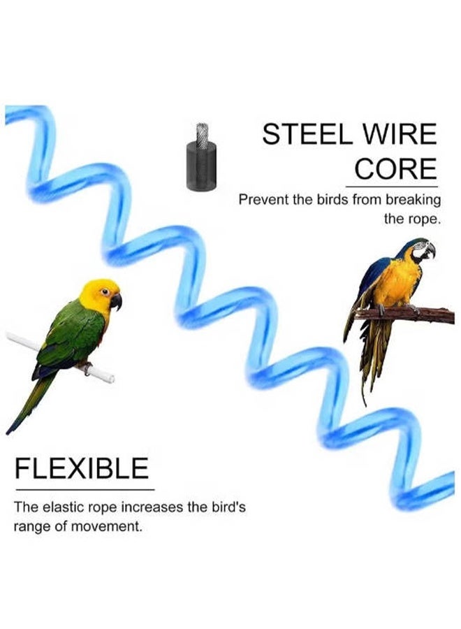 واي جيه حبل طيران الببغاء ، حبل تدريب على طيران الطيور المضاد للعض ، حبل تسخير الطيور الببغاء بطول 6 أمتار ، مناسب للببغاء الأزرق ، الببغاء الرمادي الأفريقي ، الببغاء ، يأتي مع 3 حلقات قدم ببغاء أزرق - Image 5