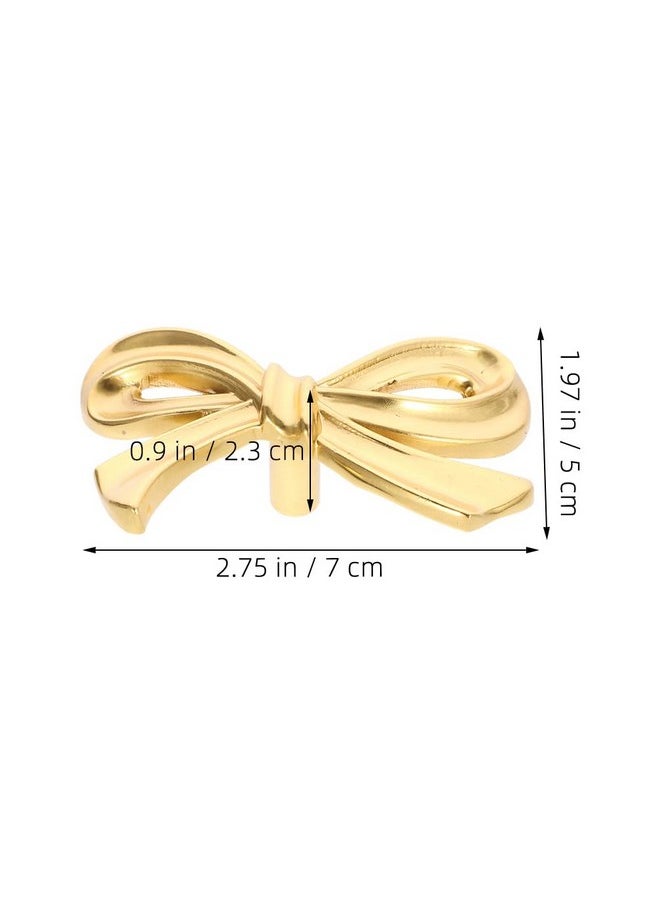 DOITOOL DOITOOL Brass Bow Shape Cabinets Knobs: Gold Drawer Pulls Decorative Bow Knobs Cupboard Pull Handles for Home Kitchen Cabinet Hardware Cupboard Dresser Wardrobe and Drawer Pulls - 2 Pack  - Image 3
