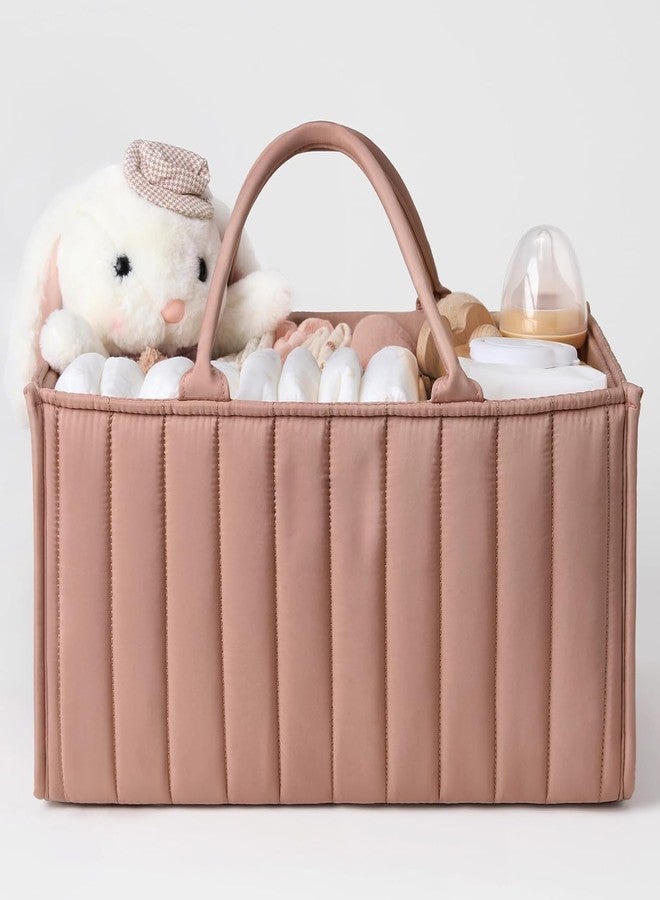 Prplet Baby Diaper Organizer Caddy Baskets – Large Nursery Storage Basket with Handles, Removable Dividers & Multiple Compartments | Diaper Bag for New born Essentials, Toys, Wipes, Bottles (Pink) - Image 1