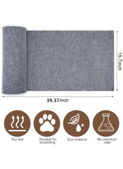Rightsure Cat Scratch Mat,39.37" x 15.75",Anti Scratch Furniture Protector from Cats Scratching,Cat Wall Scratcher,Versatile Self-Adhesive Replacement Easy Use for Cat Trees (Gray, 40 * 100cm)  - Image 2