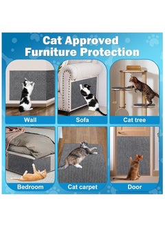 Rightsure Cat Scratch Mat,39.37" x 15.75",Anti Scratch Furniture Protector from Cats Scratching,Cat Wall Scratcher,Versatile Self-Adhesive Replacement Easy Use for Cat Trees (Gray, 40 * 100cm)  - Image 3