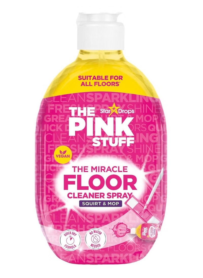 بينك ستاف رذاذ منظف الأرضيات المعجزة، تركيبة سريعة الجفاف، لا يحتاج إلى ماء، مناسب للنباتيين، مناسب لجميع الأرضيات - برائحة الراوند المنعشة، 750 مل - Image 1
