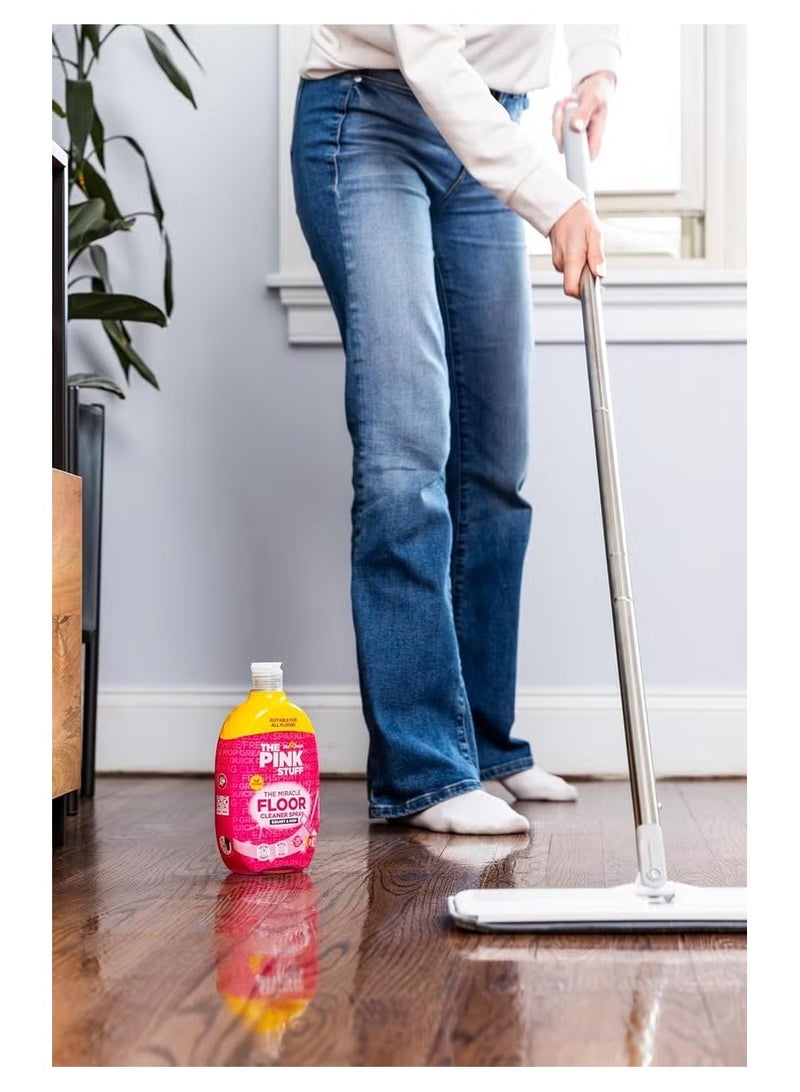 بينك ستاف رذاذ منظف الأرضيات المعجزة، تركيبة سريعة الجفاف، لا يحتاج إلى ماء، مناسب للنباتيين، مناسب لجميع الأرضيات - برائحة الراوند المنعشة، 750 مل - Image 3