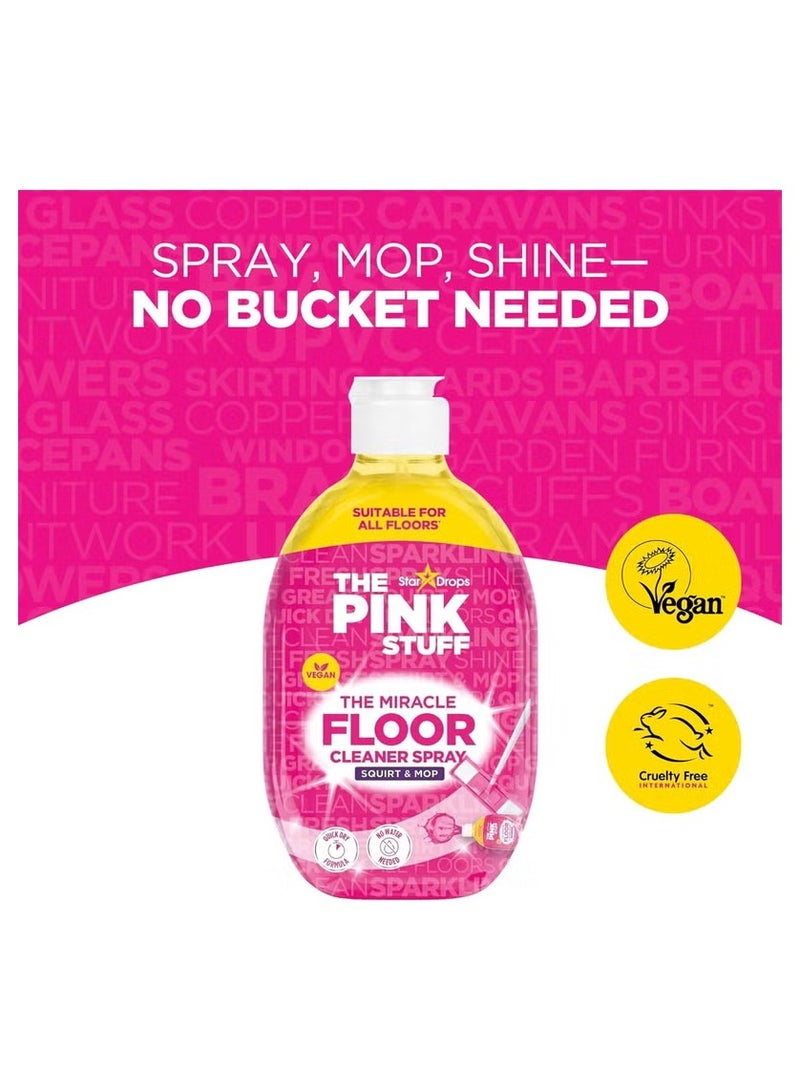 بينك ستاف رذاذ منظف الأرضيات المعجزة، تركيبة سريعة الجفاف، لا يحتاج إلى ماء، مناسب للنباتيين، مناسب لجميع الأرضيات - برائحة الراوند المنعشة، 750 مل - Image 4