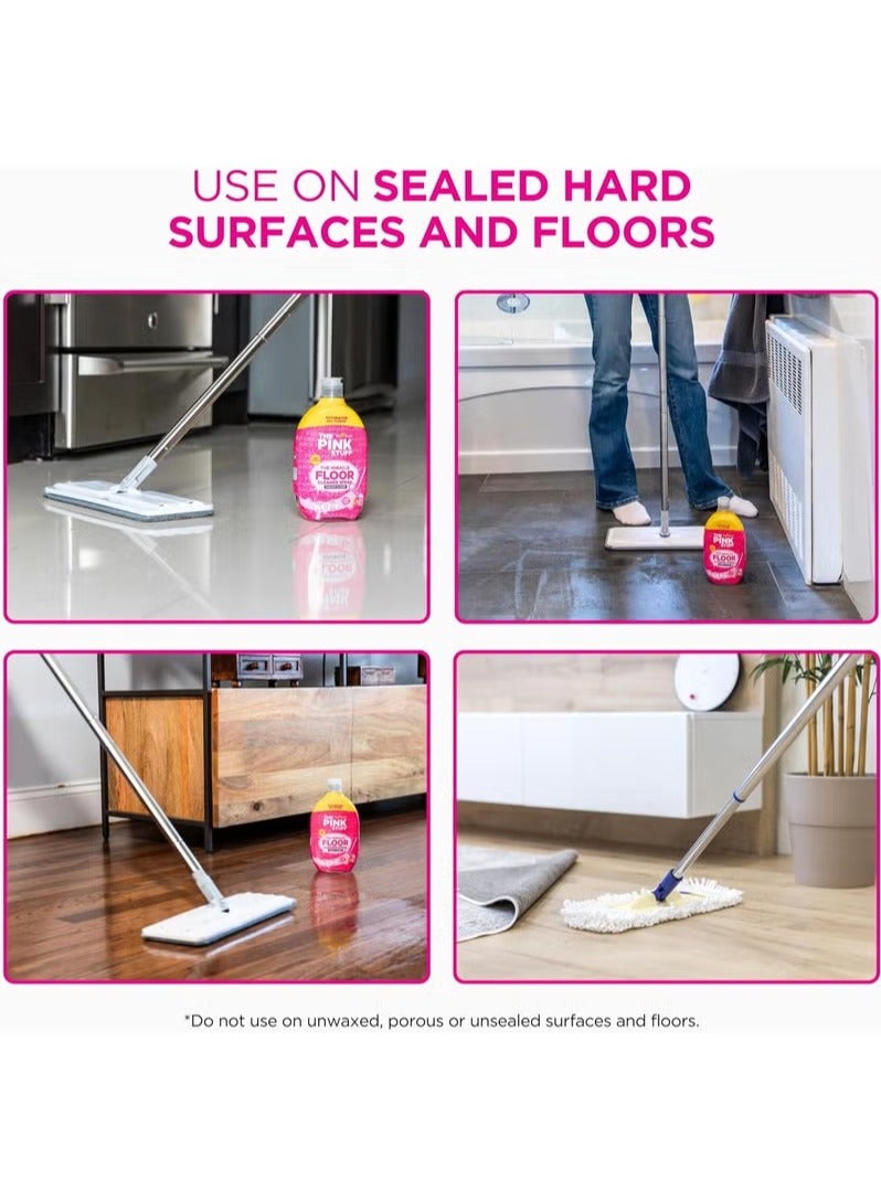 بينك ستاف رذاذ منظف الأرضيات المعجزة، تركيبة سريعة الجفاف، لا يحتاج إلى ماء، مناسب للنباتيين، مناسب لجميع الأرضيات - برائحة الراوند المنعشة، 750 مل - Image 5