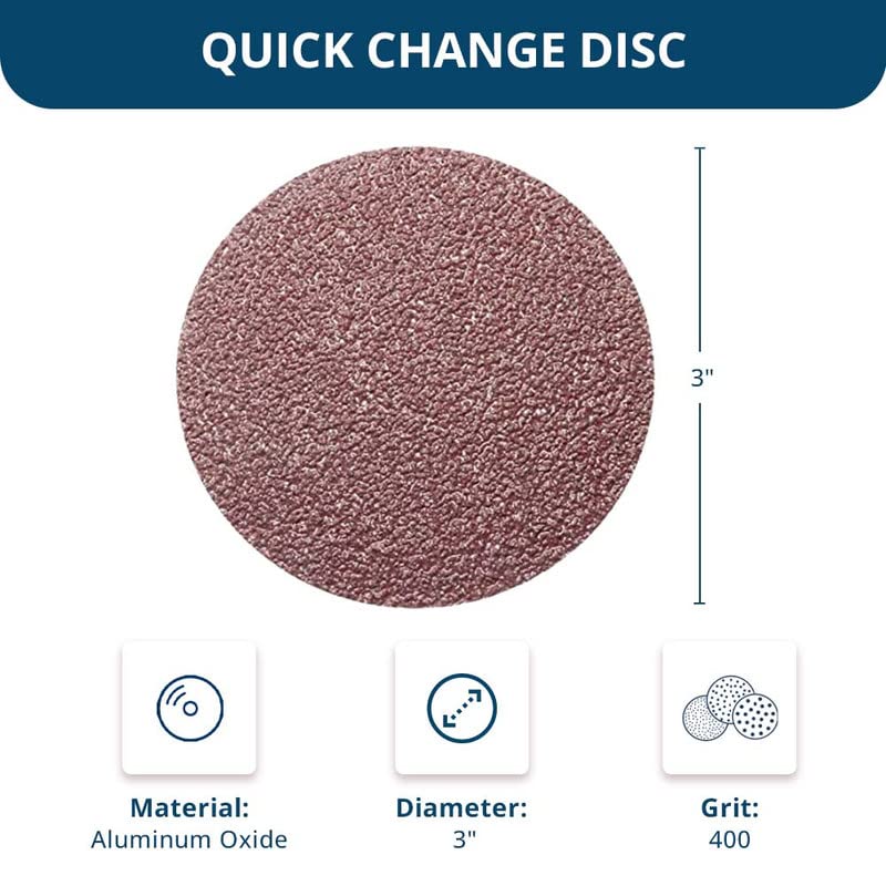 Benchmark Abrasives 3 Inch Sanding Discs Quick Change Aluminum Oxide - Sanding Discs, Drill & Die Grinder Sanding Disc - Deburring Polishing Rust Remover for Metal Paint Stripper (25 Pack), 400 Grit - Image 5