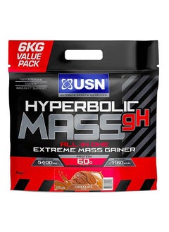 USN Hyperbolic Mass Chocolate 6kg: High Calorie Mass Gainer Protein Powder for Fast Muscle Mass and Weight Gain, With Added Creatine and Vitamins