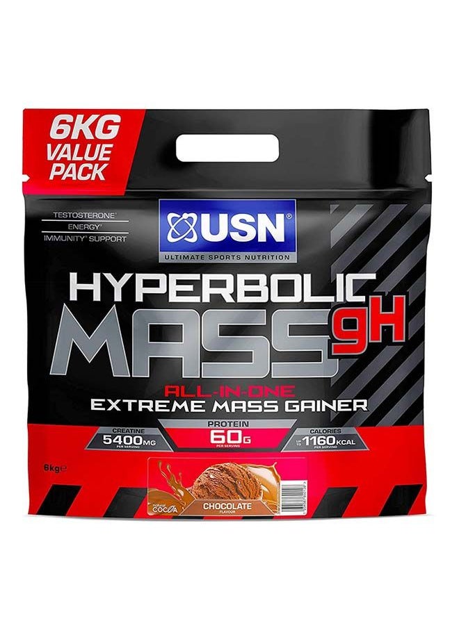 USN - USN Hyperbolic Mass Chocolate 6kg: High Calorie Mass Gainer Protein Powder for Fast Muscle Mass and Weight Gain, With Added Creatine and Vitamins - Image 1