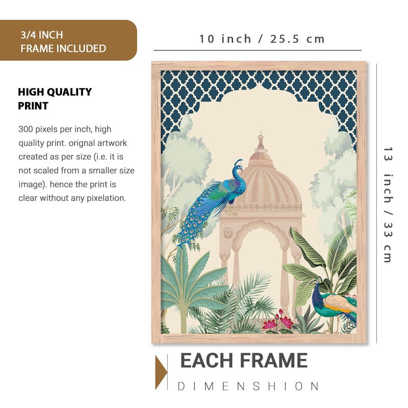 kotart Traditional Indian Pichwai Wall Art Paintings with Frame for Home Decor Framed Wall Painting for Living Room Bedroom Office Room Decor Painting for Wall Decoration 10X13 INCH A - Image 2