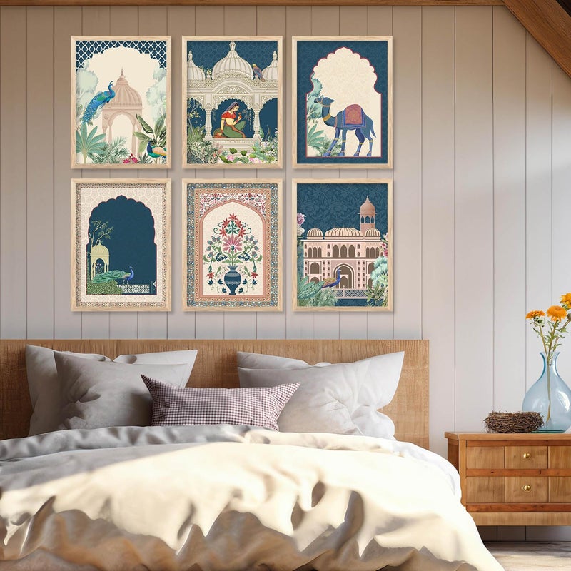 kotart Traditional Indian Pichwai Wall Art Paintings with Frame for Home Decor Framed Wall Painting for Living Room Bedroom Office Room Decor Painting for Wall Decoration 10X13 INCH A - Image 3