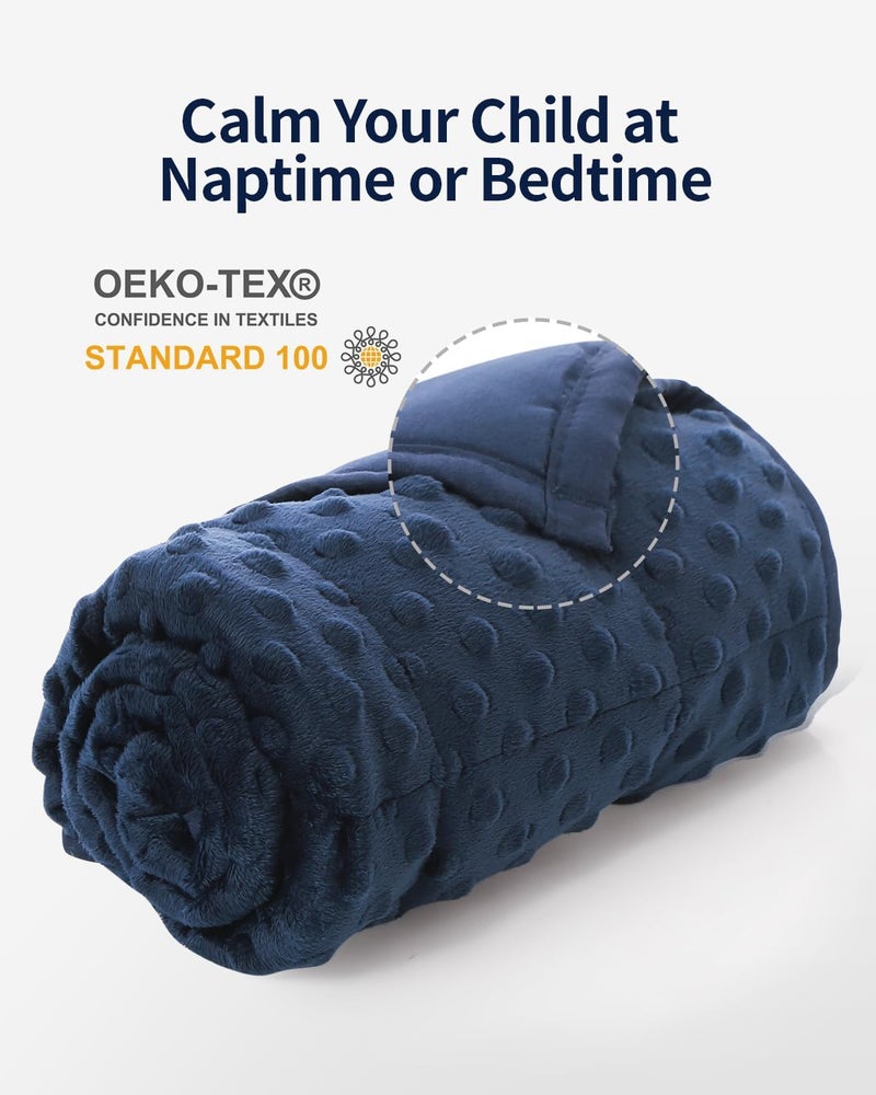 Mr. Sandman بطانية مرزم النوم الموزونة للبالغين، وزنها 7 رطل، مقاس 41 × 60 بوصة، بنقاط مينكي وخرز زجاجي، ناعمة ومريحة للاستخدام في المدرسة والمنزل، بلون رمادي - Image 2