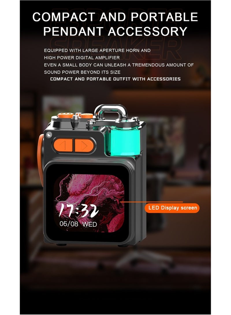 بورودو مكبر صوت Soundtec Pocket Elite مع شاشة LED تعمل باللمس مقاس 2.64 بوصة وإضاءة محيطة RGB / وقت عمل 6 ساعات / نطاق نقل 15 مترًا / فتحة بطاقة Micro SD / صوت عالي الدقة / تطبيق جوال / مظهر ميكانيكي رائع - أسود - Image 5