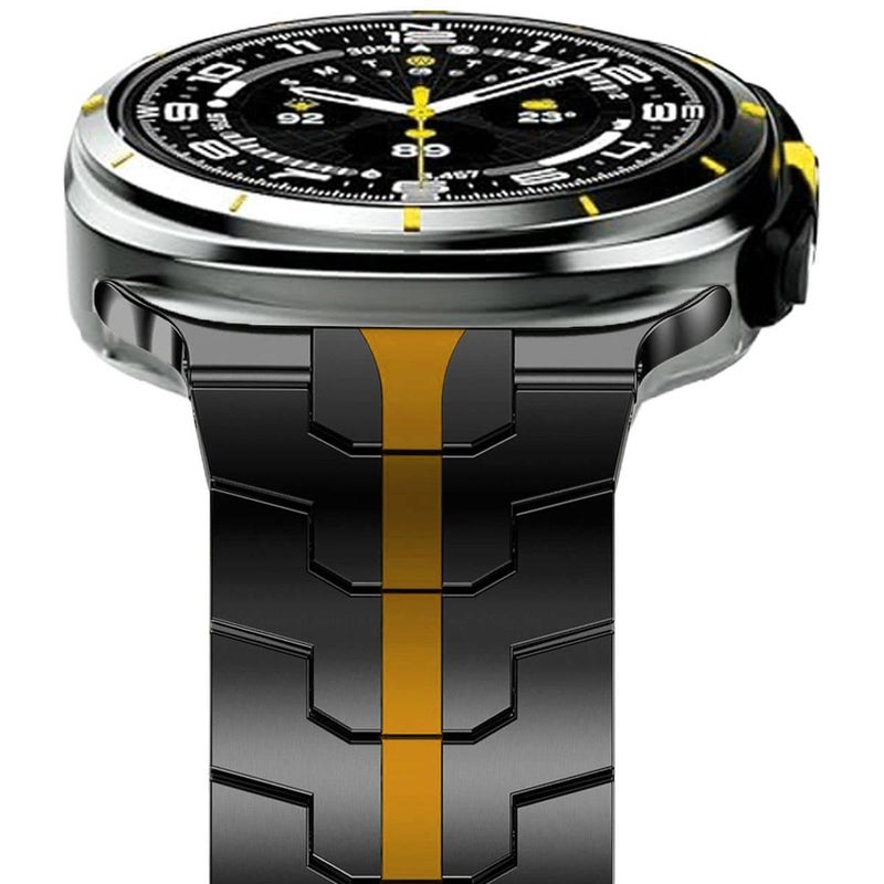 Adjustable Stainless Steel Link Smartwatch Band Compatible with Samsung Galaxy Watch 8 with Fit Replacement Strap in Gold for Daily Wear - Image 4