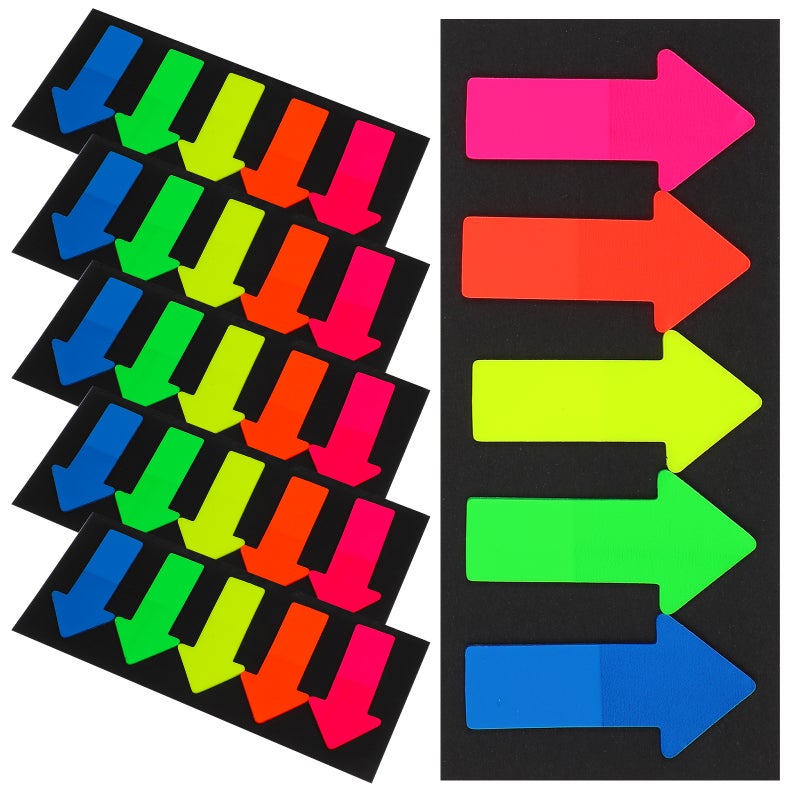 20 Sets of Arrow Shaped Stickers Re-stickable Bookmarks Classified Index Stickers Page Markers for Student Stationery Reading Accessories - Image 1