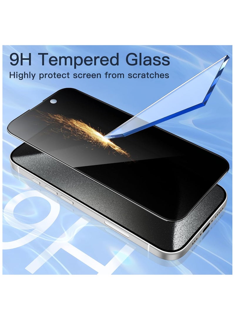 آرمور شاشة حماية زجاجية للحفاظ على الخصوصية مضادة للتجسس (لقافة) لهاتف أبل ايفون 16 6.1-بوصة أسود - Image 3