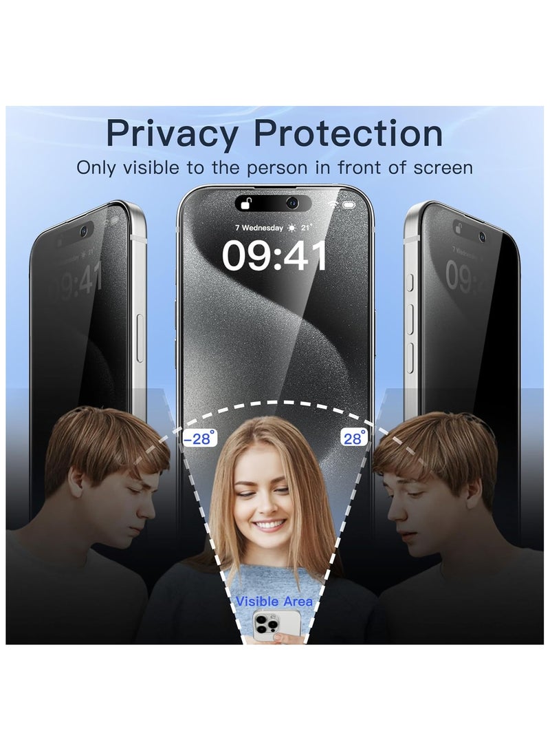 آرمور شاشة حماية زجاجية للحفاظ على الخصوصية مضادة للتجسس (لقافة) لهاتف أبل ايفون 16 6.1-بوصة أسود - Image 2