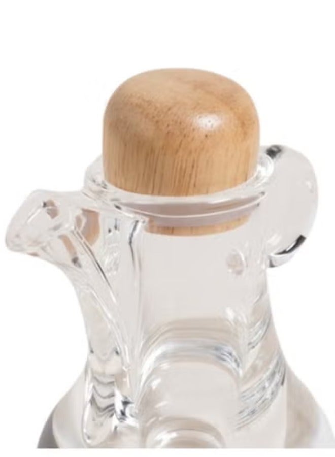 موزع الخل والزيت، زجاجة زيت بغطاء خشبي، موزع زيت زيتون مع غطاء مضاد للاوساخ، 75 مل، مانعة للتسرب وخالية من التنقيط - Image 4