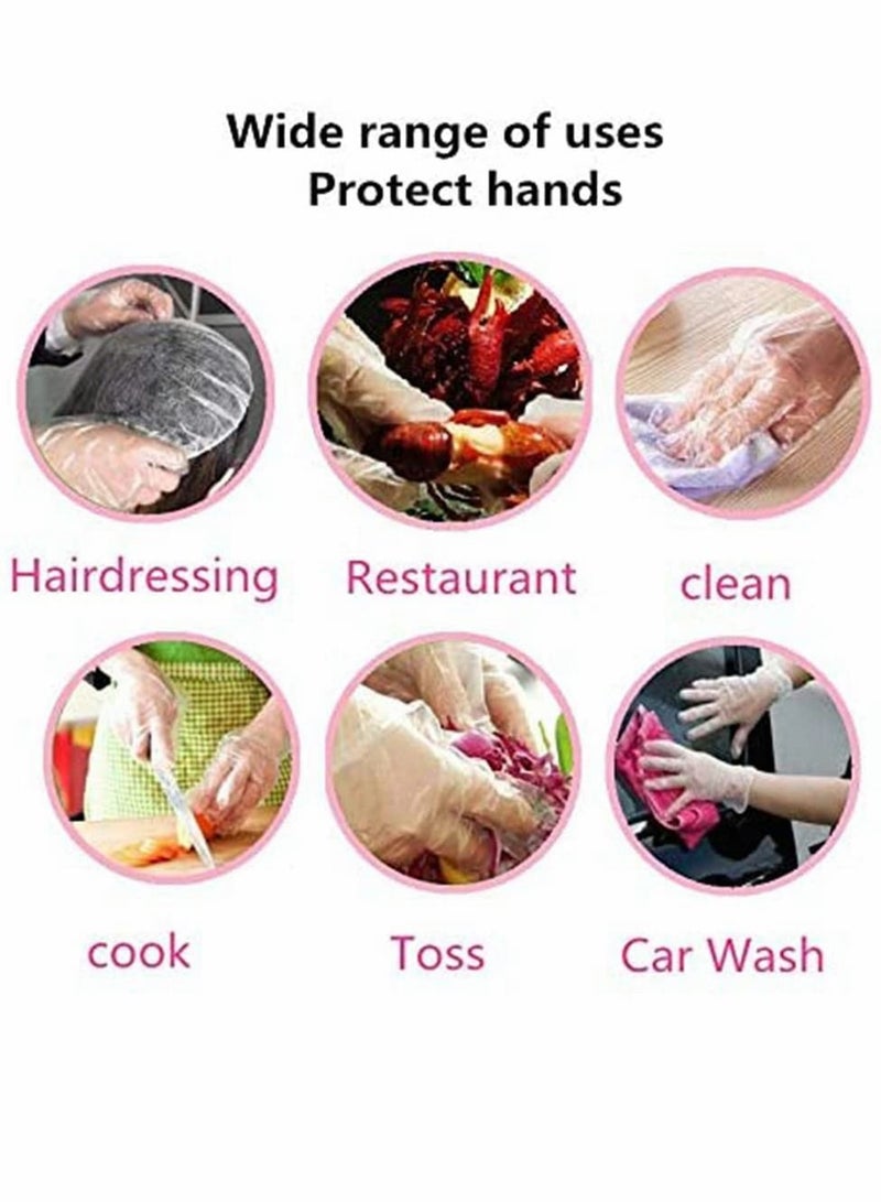 NIBEMINENT Disposable Gloves, 100 PCS Plastic Food Prep Kitchen Grade for Kitchen, Cooking, House Cleaning, Hair Coloring, Serving, Gardening, Driving, Sanitation [One Size Fits Most ]  - Image 2