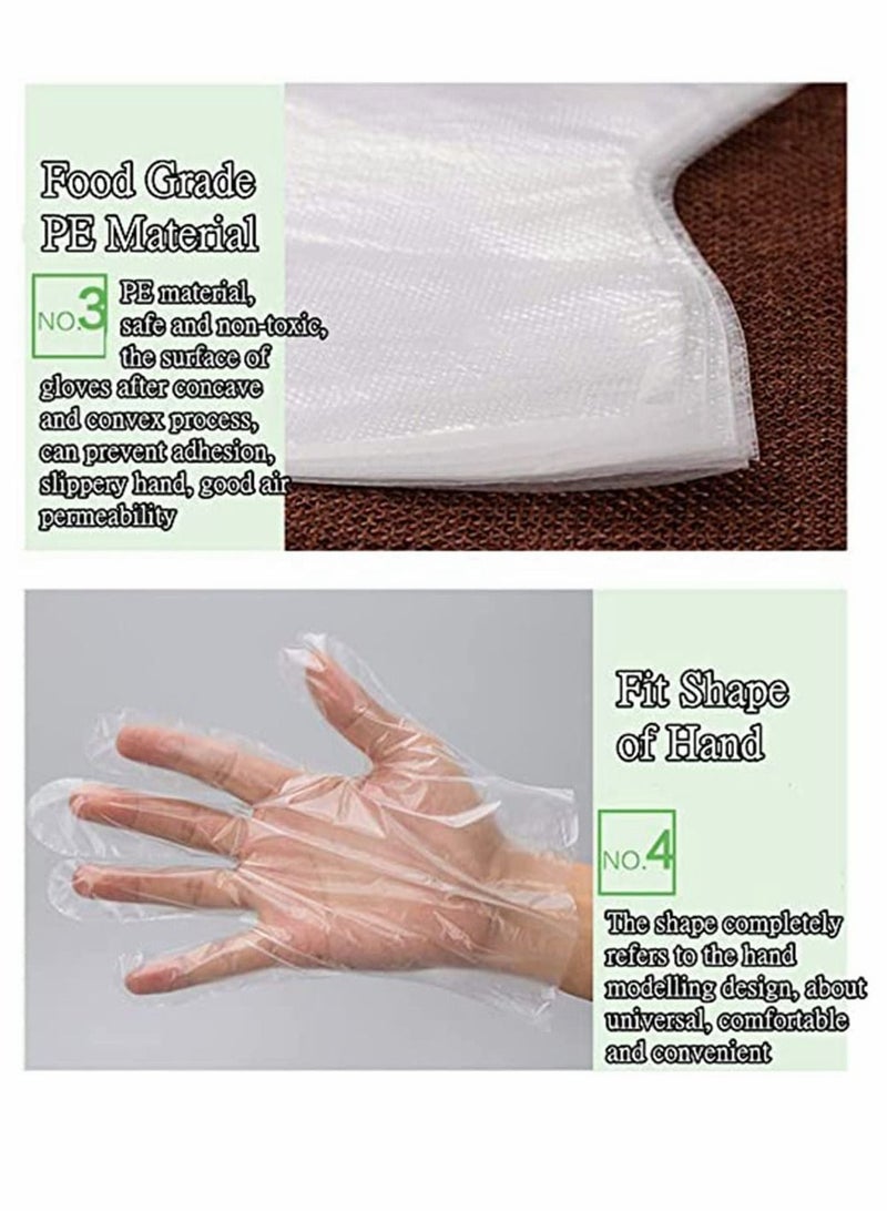 NIBEMINENT Disposable Gloves, 100 PCS Plastic Food Prep Kitchen Grade for Kitchen, Cooking, House Cleaning, Hair Coloring, Serving, Gardening, Driving, Sanitation [One Size Fits Most ]  - Image 5