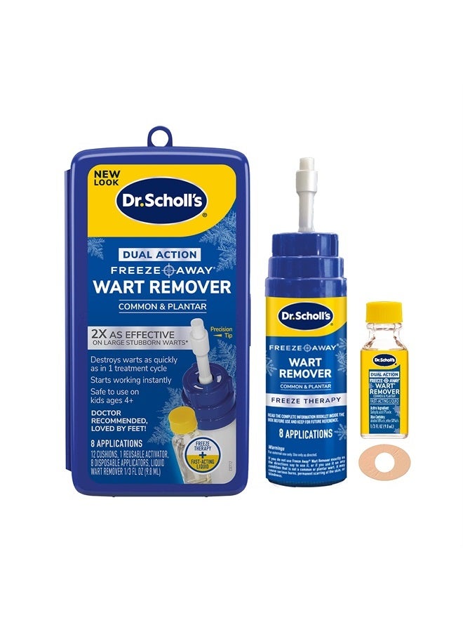 Dr. Scholl's مزيل الثآليل ثنائي المفعول Freeze Away®، 8 تطبيقات // العلاج بالتجميد + سائل الساليسيليك القوي سريع المفعول لإزالة الثآليل الشائعة والأخمصية، 0.33 أونصة سائلة، عدد واحد - Image 3