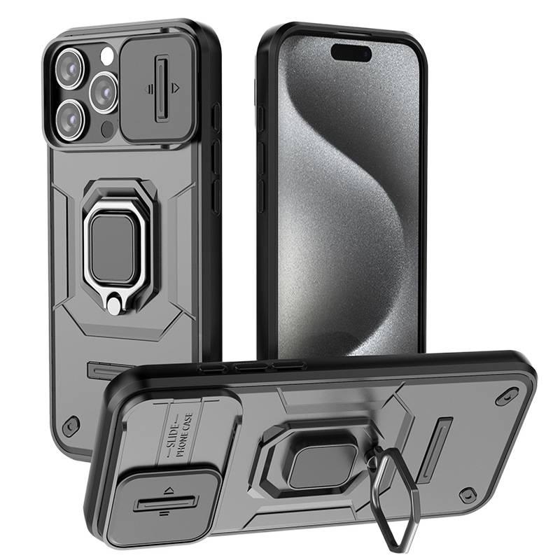 MagSafe iPhone 16 Pro Drop Protection TPU + PC Case for iPhone 16 16 Plus 16 Pro 16 Pro Max and Kickstand and Scratch Resistant in Black - Image 1
