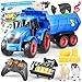 Funwee RC Tractor Toy Set with Light Sound Kids Farm Car Animal Trailer Wheels Remote Truck Outdoor Vehicle Toys Birthday Gift Idea for 3 4 5 6 7 Years Old Toddler Boys and GirlsBlue - Image 2
