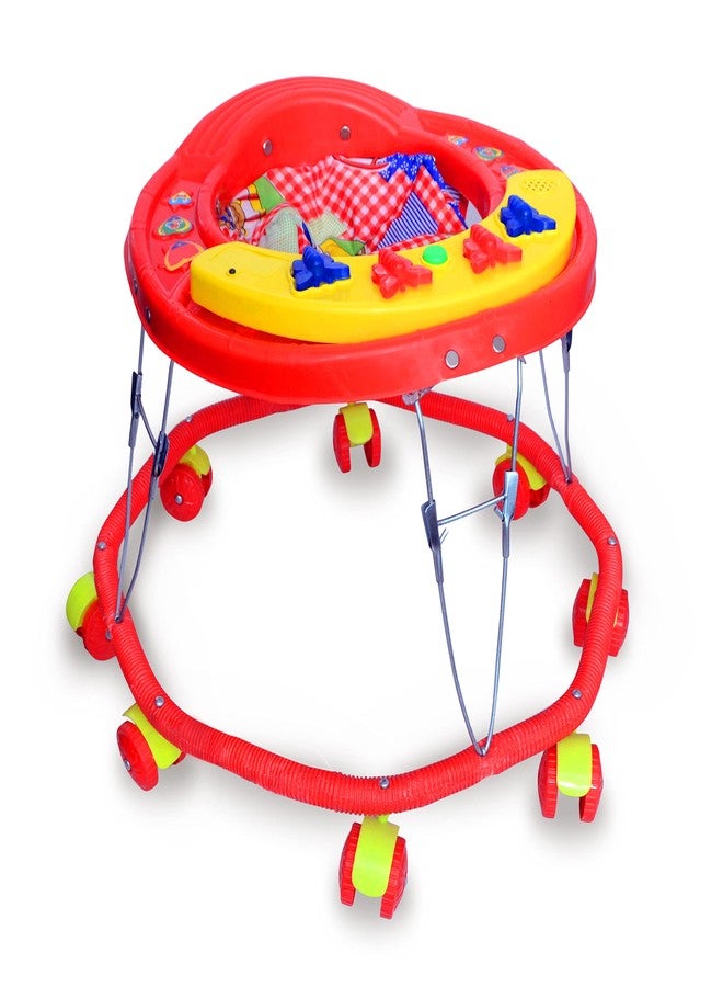 Avani Metrobuzz - Baby Walker Multi-Function Musical Foldable Walker with Music Toys Bar for Kids Male and Female Baby Walker 6 Months to 1.5 Year (Red) - Image 1