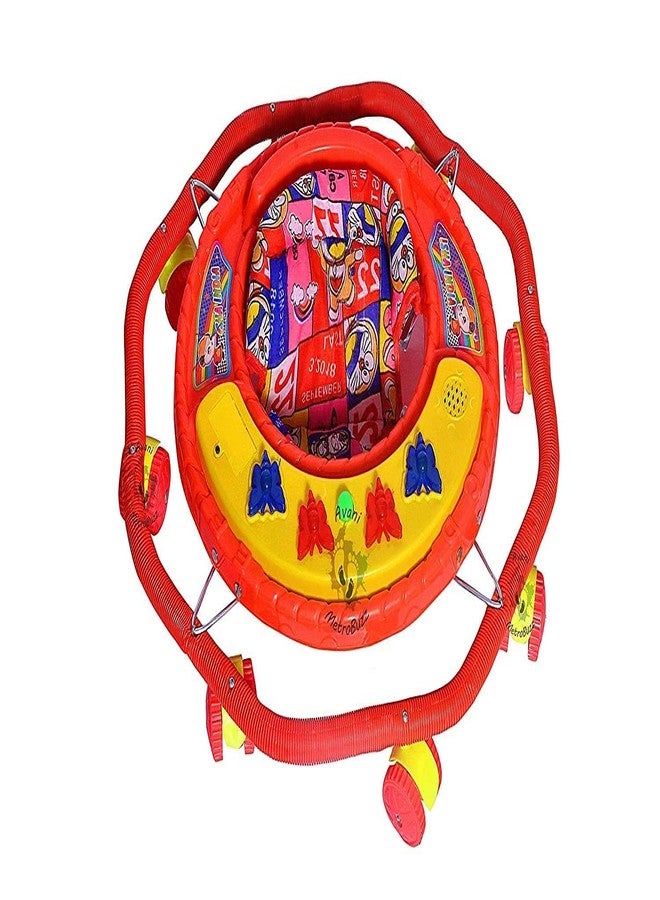 Avani Metrobuzz - Baby Walker Multi-Function Musical Foldable Walker with Music Toys Bar for Kids Male and Female Baby Walker 6 Months to 1.5 Year (Red) - Image 4