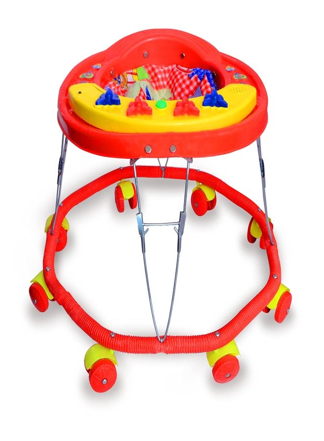 Avani Metrobuzz - Baby Walker Multi-Function Musical Foldable Walker with Music Toys Bar for Kids Male and Female Baby Walker 6 Months to 1.5 Year (Red) - Image 2
