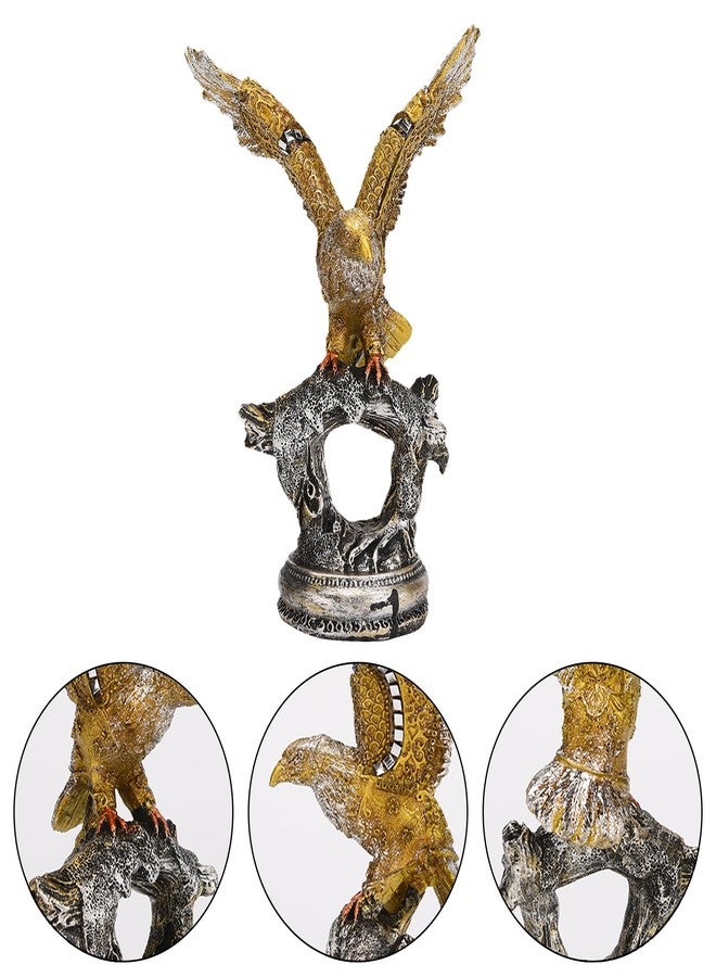BRABUD Resin Bald Eagle On Branch Statue American Eagle with Spread Wings Figurine Home Office Shop Desk Decoration 7.7''(H) TQSHBS35 - Image 3