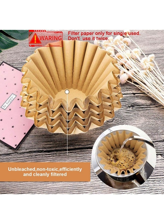Supvox® 100 Counts Basket Coffee Filters Basket-Shaped Natural Unbleached Disposable Coffee Filters Papers for Drip Coffee Maker - Image 3