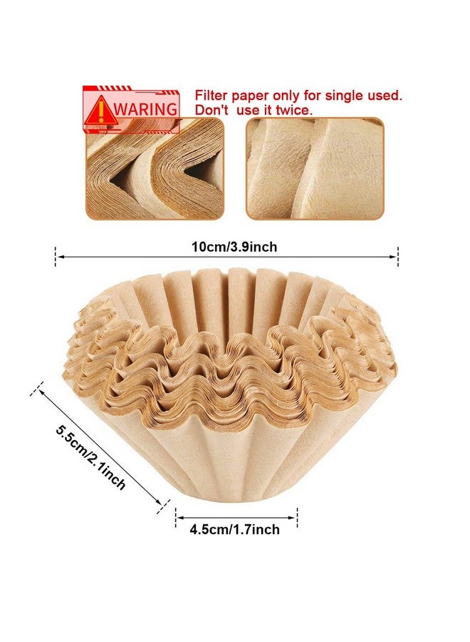 Supvox® 100 Counts Basket Coffee Filters Basket-Shaped Natural Unbleached Disposable Coffee Filters Papers for Drip Coffee Maker - Image 2
