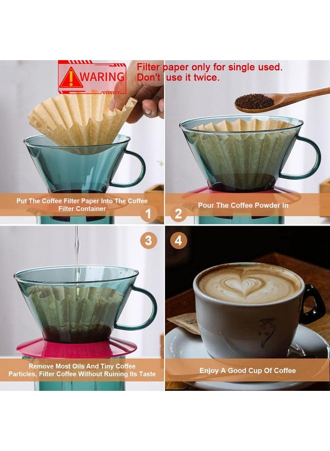 Supvox® 100 Counts Basket Coffee Filters Basket-Shaped Natural Unbleached Disposable Coffee Filters Papers for Drip Coffee Maker - Image 4