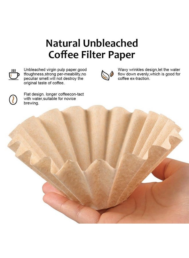 Supvox® 100 Counts Basket Coffee Filters Basket-Shaped Natural Unbleached Disposable Coffee Filters Papers for Drip Coffee Maker - Image 5