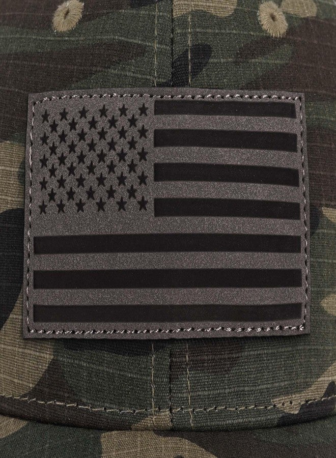 MixYoke American Flag Trucker Hat - Snapback Hats for Men Women Baseball Cap - Breathable Mesh & Adjustable Fit for Casual Wear-Green Camo - Image 4