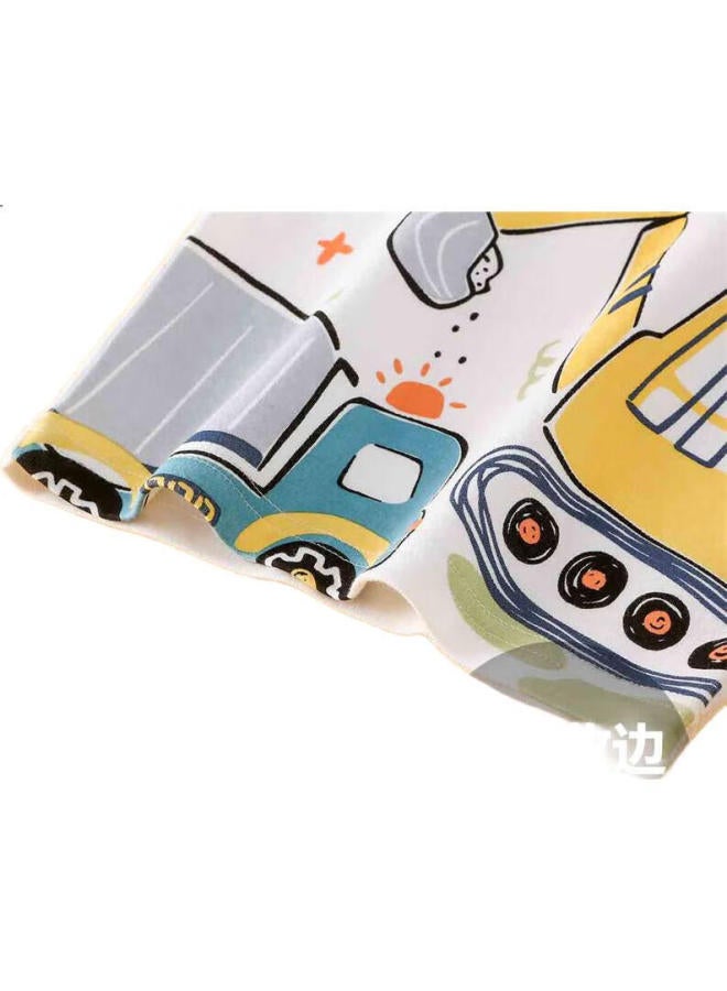 Doxiluka Card Children'S Long-Sleeved T-Shirt For Spring And Autumn Boys And Girls Baby T-Shirt Top Yellow Ink Excavator 130 - Image 2