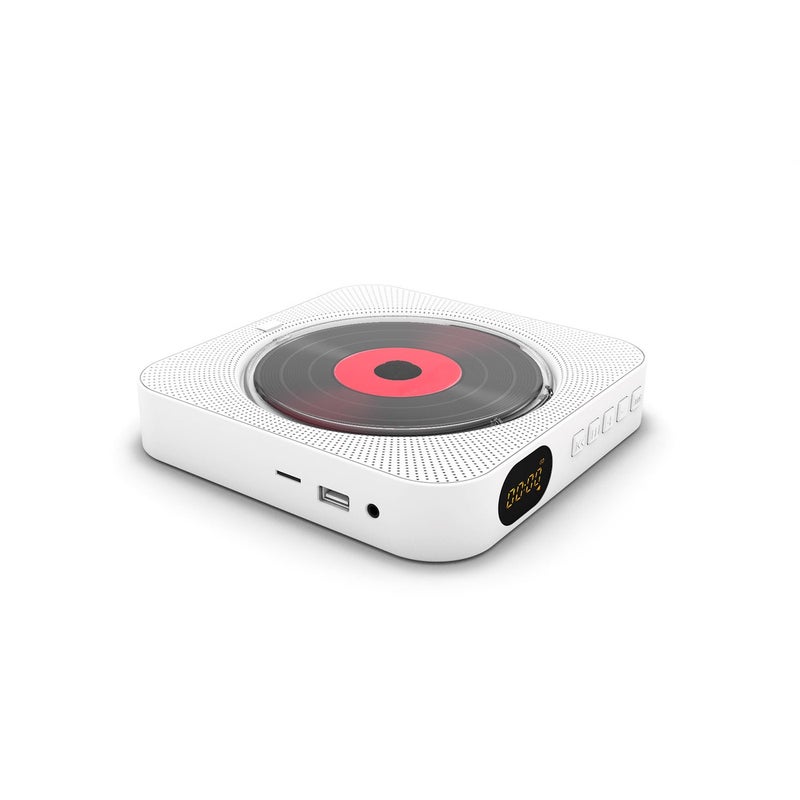 CD Player: White 6-In-1 Multi-Functional BT CD Player - Hi-Fi Sound Decoding Wall-Mounted CD Music Player for Home Entertainment Office Desk Use - Image 5