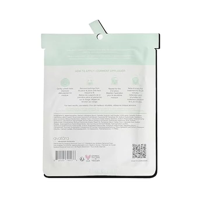 Avatara Matcha Boba Hydrogel Mask, Facial Masks Skincare Essential, 2-Piece Cooling & Hydrating Skin Care Mask with Multi-Hyaluronic Combo & Ceramides, 30 g, 1-Pack - Image 2
