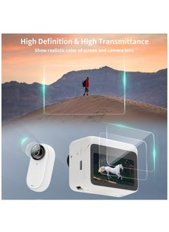 KASTWAVE 2 Pack Designed for Insta360 GO 3 Tempered Glass Screen Protector + 2 Pack Camera Lens Protector Tempered Glass, Anti-Bubble and Anti-Fingerprint  - Image 5